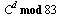 `mod`(`^`(C, d), 83)