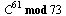 `mod`(`*`(`^`(C, 61)), 73)