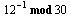 `mod`(`^`(12, -1), 30)