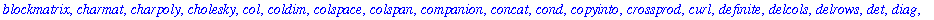 [BlockDiagonal, GramSchmidt, JordanBlock, LUdecomp,...